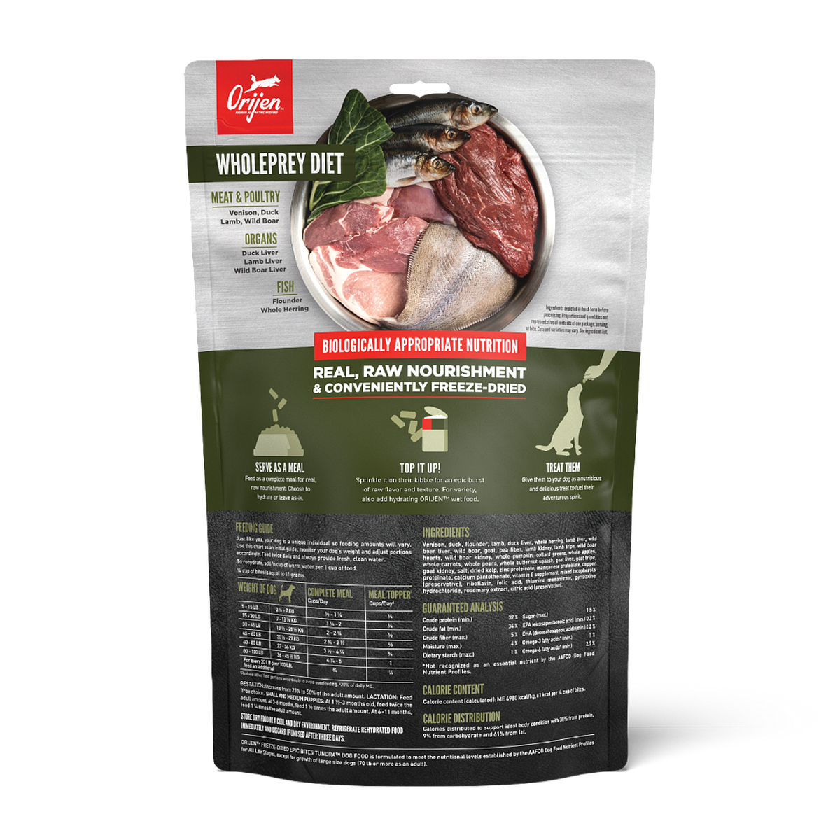 Tundra Epic Bites Freeze Dried Food Toppers ORIJEN
